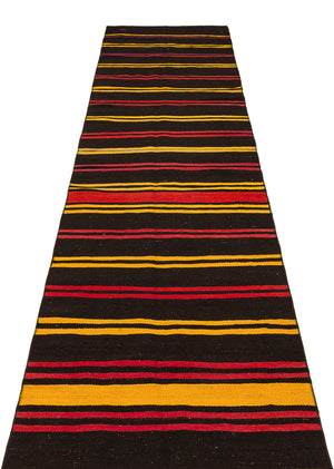 Striped Over Dyed Kilim Rug 2'10'' x 12'11'' ft 86 x 394 cm
