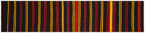 Striped Over Dyed Kilim Rug 2'10'' x 12'11'' ft 86 x 394 cm
