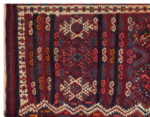 Geometric Over Dyed Kilim Rug 5'2'' x 6'6'' ft 157 x 198 cm