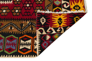 Geometric Over Dyed Kilim Rug 4'7'' x 10'10'' ft 140 x 330 cm