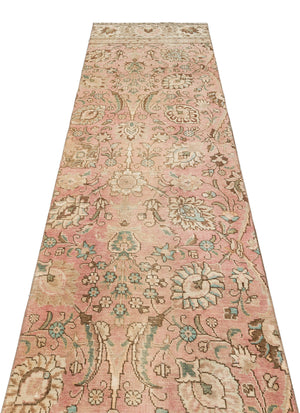 Beige Over Dyed Vintage XLarge Rug 2'8'' x 12'5'' ft 82 x 378 cm