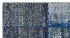 Black Over Dyed Patchwork Unique Rug 2'7'' x 4'11'' ft 80 x 150 cm