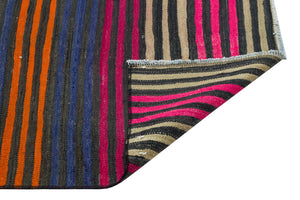 Striped Over Dyed Kilim Rug 2'8'' x 8'4'' ft 81 x 253 cm