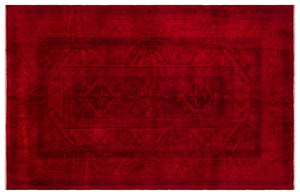 Red Over Dyed Anatolium Rug 6'7'' x 10'2'' ft 200 x 310 cm