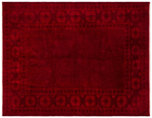 Red Over Dyed Anatolium Rug 5'9'' x 7'3'' ft 175 x 220 cm