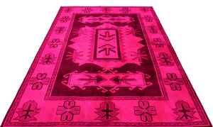 Pink Over Dyed Anatolium Rug 5'11'' x 7'7'' ft 180 x 230 cm