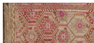 Geometric Over Dyed Kilim Rug 4'11'' x 11'6'' ft 149 x 350 cm