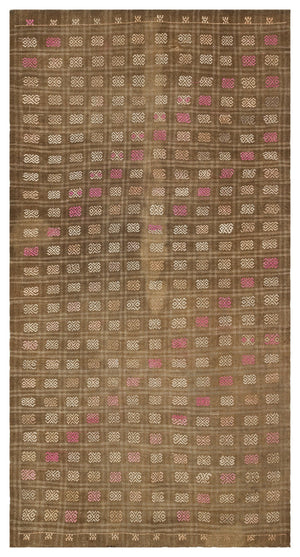 Geometric Over Dyed Kilim Rug 5'4'' x 9'9'' ft 163 x 297 cm