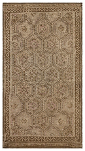 Geometric Over Dyed Kilim Rug 5'5'' x 10'3'' ft 166 x 313 cm