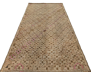 Geometric Over Dyed Kilim Rug 4'9'' x 9'7'' ft 146 x 292 cm