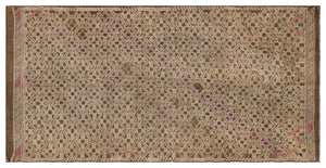 Geometric Over Dyed Kilim Rug 4'9'' x 9'7'' ft 146 x 292 cm