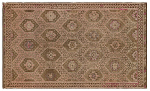 Geometric Over Dyed Kilim Rug 5'5'' x 9'5'' ft 166 x 286 cm