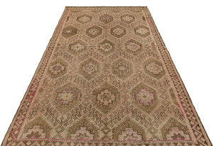 Geometric Over Dyed Kilim Rug 5'5'' x 9'5'' ft 166 x 286 cm