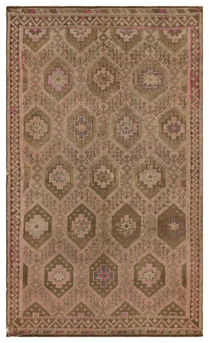 Geometric Over Dyed Kilim Rug 5'5'' x 9'5'' ft 166 x 286 cm