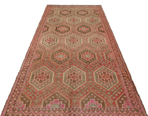 Geometric Over Dyed Kilim Rug 4'11'' x 10'0'' ft 150 x 305 cm