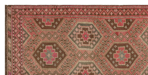 Geometric Over Dyed Kilim Rug 4'11'' x 10'0'' ft 150 x 305 cm