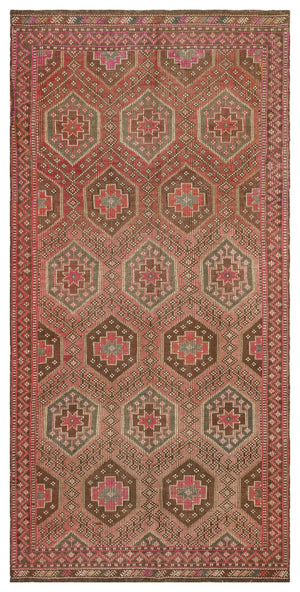 Geometric Over Dyed Kilim Rug 4'11'' x 10'0'' ft 150 x 305 cm