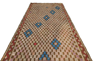 Geometric Over Dyed Kilim Rug 5'9'' x 9'1'' ft 175 x 276 cm