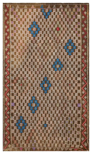 Geometric Over Dyed Kilim Rug 5'9'' x 9'1'' ft 175 x 276 cm