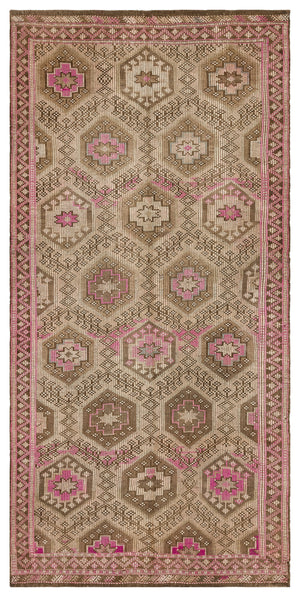 Geometric Over Dyed Kilim Rug 5'1'' x 10'4'' ft 155 x 314 cm