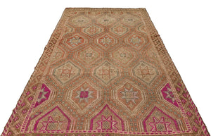 Geometric Over Dyed Kilim Rug 5'11'' x 9'9'' ft 180 x 297 cm