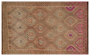 Geometric Over Dyed Kilim Rug 5'11'' x 9'9'' ft 180 x 297 cm