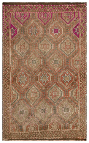Geometric Over Dyed Kilim Rug 5'11'' x 9'9'' ft 180 x 297 cm