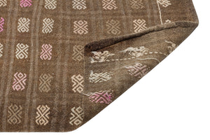 Geometric Over Dyed Kilim Rug 4'6'' x 10'0'' ft 137 x 305 cm