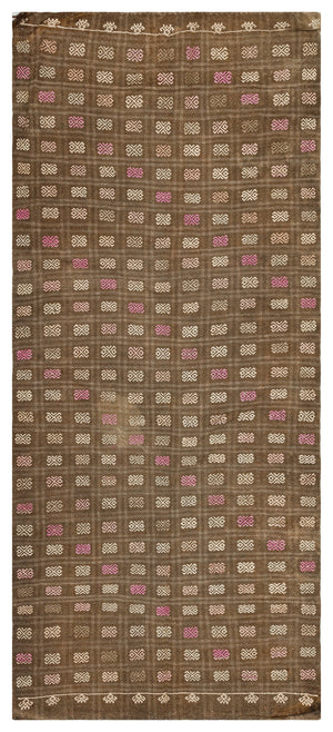 Geometric Over Dyed Kilim Rug 4'6'' x 10'0'' ft 137 x 305 cm