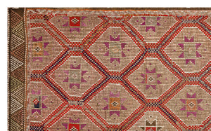 Geometric Over Dyed Kilim Rug 5'10'' x 9'7'' ft 177 x 292 cm