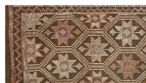 Geometric Over Dyed Kilim Rug 5'3'' x 9'4'' ft 159 x 284 cm