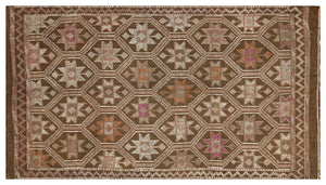 Geometric Over Dyed Kilim Rug 5'3'' x 9'4'' ft 159 x 284 cm