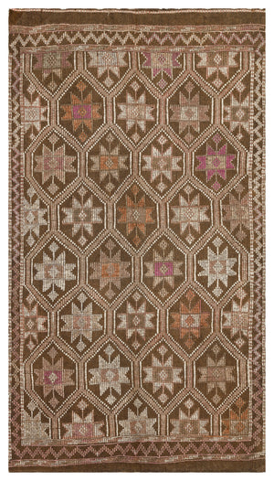 Geometric Over Dyed Kilim Rug 5'3'' x 9'4'' ft 159 x 284 cm