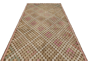 Geometric Over Dyed Kilim Rug 5'3'' x 9'1'' ft 161 x 278 cm