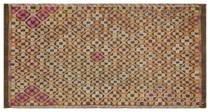 Geometric Over Dyed Kilim Rug 4'11'' x 9'4'' ft 150 x 285 cm