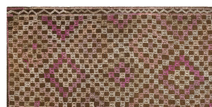 Geometric Over Dyed Kilim Rug 5'0'' x 10'7'' ft 153 x 322 cm