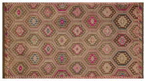 Geometric Over Dyed Kilim Rug 5'7'' x 10'2'' ft 169 x 310 cm