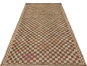 Geometric Over Dyed Kilim Rug 4'9'' x 9'3'' ft 145 x 281 cm