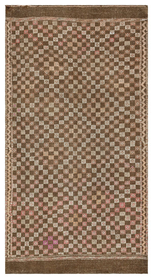 Geometric Over Dyed Kilim Rug 4'9'' x 9'3'' ft 145 x 281 cm