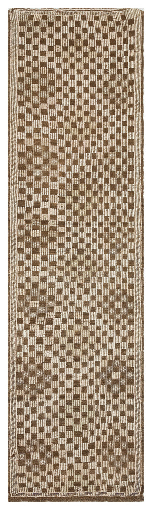 Geometric Over Dyed Kilim Rug 3'1'' x 10'6'' ft 95 x 320 cm