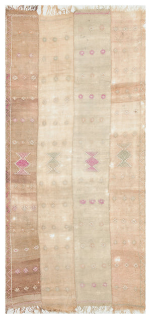 Geometric Over Dyed Kilim Rug 4'5'' x 9'8'' ft 134 x 294 cm