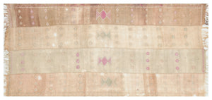 Geometric Over Dyed Kilim Rug 4'5'' x 9'8'' ft 134 x 294 cm