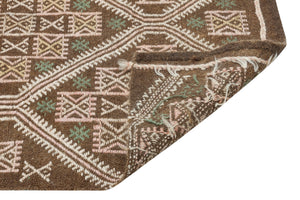 Geometric Over Dyed Kilim Rug 4'9'' x 8'4'' ft 145 x 255 cm