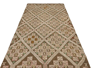Geometric Over Dyed Kilim Rug 4'9'' x 8'4'' ft 145 x 255 cm