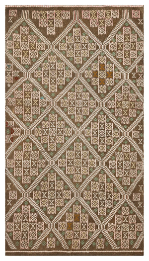 Geometric Over Dyed Kilim Rug 4'9'' x 8'4'' ft 145 x 255 cm