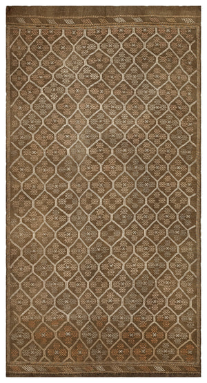 Geometric Over Dyed Kilim Rug 5'12'' x 10'11'' ft 182 x 332 cm