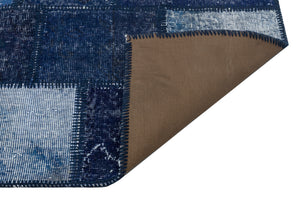 Black Over Dyed Patchwork Unique Rug 2'7'' x 4'10'' ft 78 x 148 cm