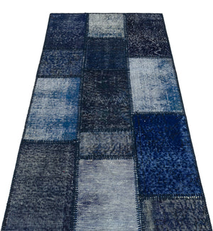 Black Over Dyed Patchwork Unique Rug 2'7'' x 4'10'' ft 78 x 148 cm