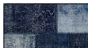 Black Over Dyed Patchwork Unique Rug 2'7'' x 4'10'' ft 78 x 148 cm