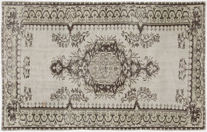 Beige Over Dyed Vintage Rug 5'1'' x 8'1'' ft 156 x 246 cm
